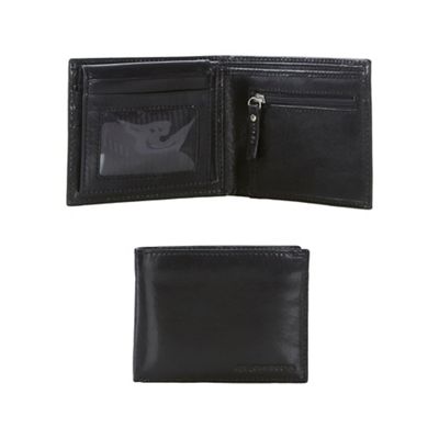 Black Italian leather billfold wallet in a gift box